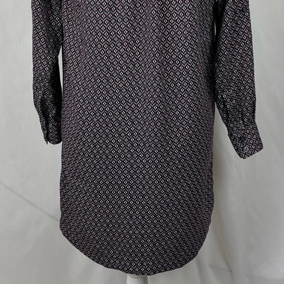 LOFT Burgundy Black White Print Office Date Night Shift Dress NWOT Size XXS - Picture 8 of 12